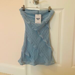 Princess Polly Blue Ruffled Dress